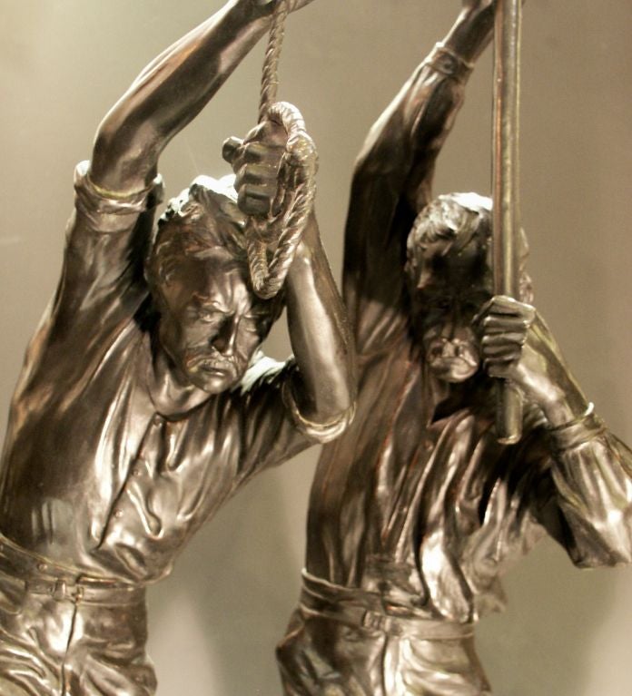 Monumental Worker Bronze Sculpture Industrial Revolution For Sale 4