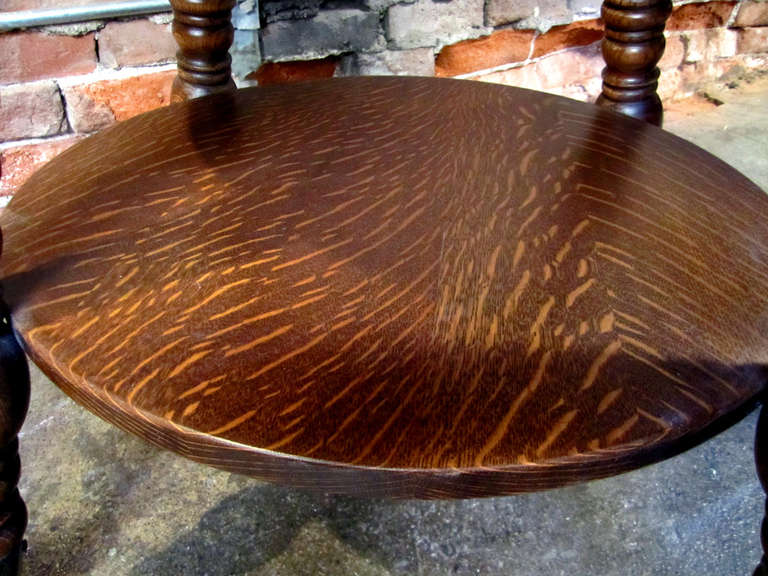 Steel Antique Oak Parlor Table