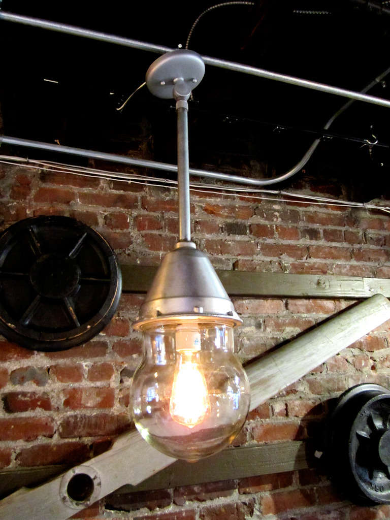 American Industrial Pendant Light For Sale