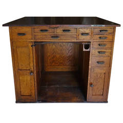 Antique Oak Jewelers Desk