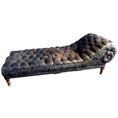 Tufted Leather Chaise Lounge