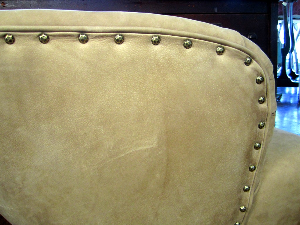 American Leather Low Club Chair For Sale