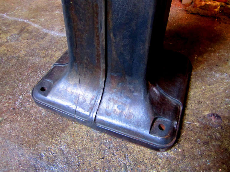 Iron Litho Stone Pedestal Table
