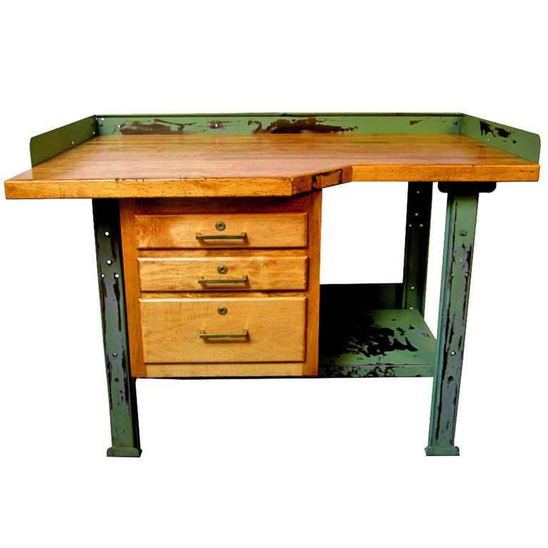 Industrial Work Table at 1stdibs