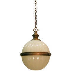 Antique hanging sphere light fixture