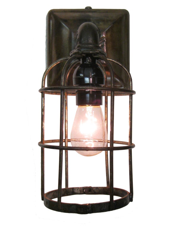 industrial cage wall sconce