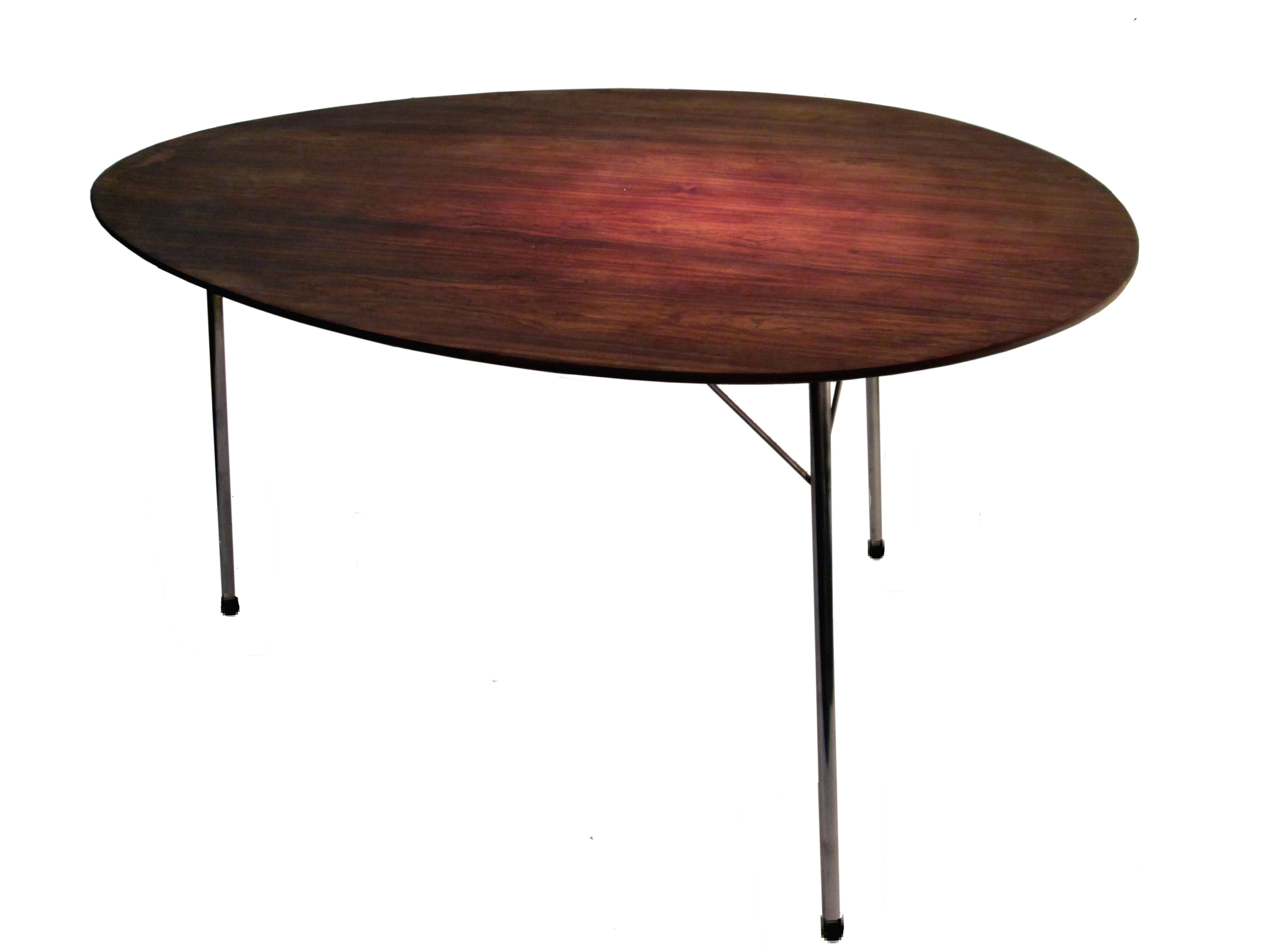 3 legged rosewood egg table by Arne Jacobsen for Fritz Hansen For Sale
