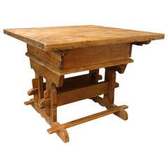 Rare 18th Century Swiss Trestle Table