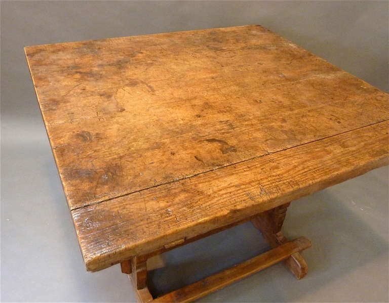 Rare 18th Century Swiss Trestle Table In Good Condition In Middleburg, VA