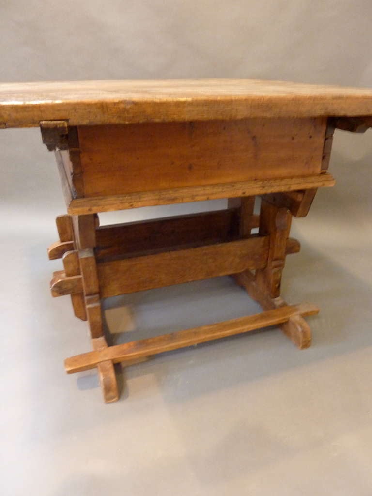 18th Century and Earlier Rare 18th Century Swiss Trestle Table