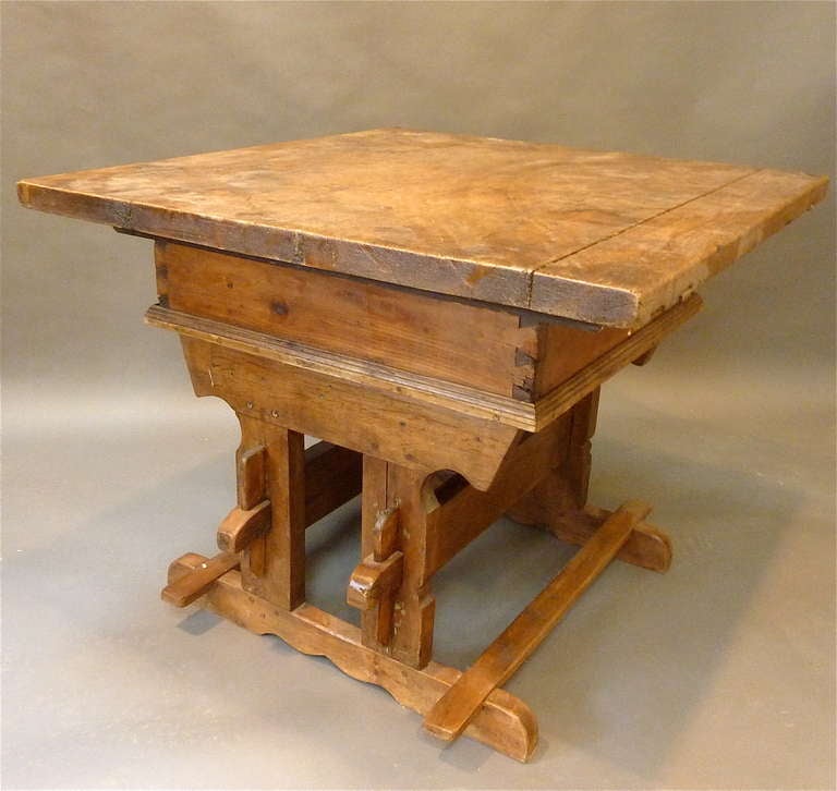 Rare 18th Century Swiss Trestle Table 1