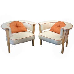 Unusual Pair of Mid-Century Modern Armchairs