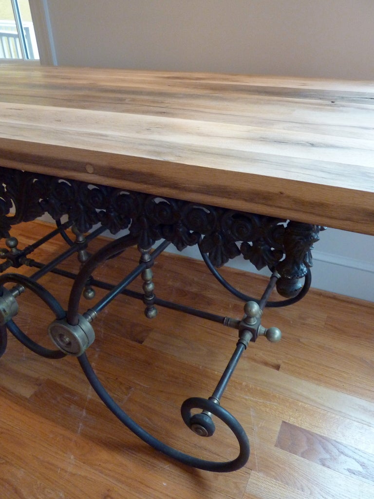 19th Century French Provincial Cast Iron Butcher’s Table .  1