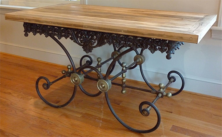 Rococo 19th Century French Provincial Cast Iron Butcher’s Table . 