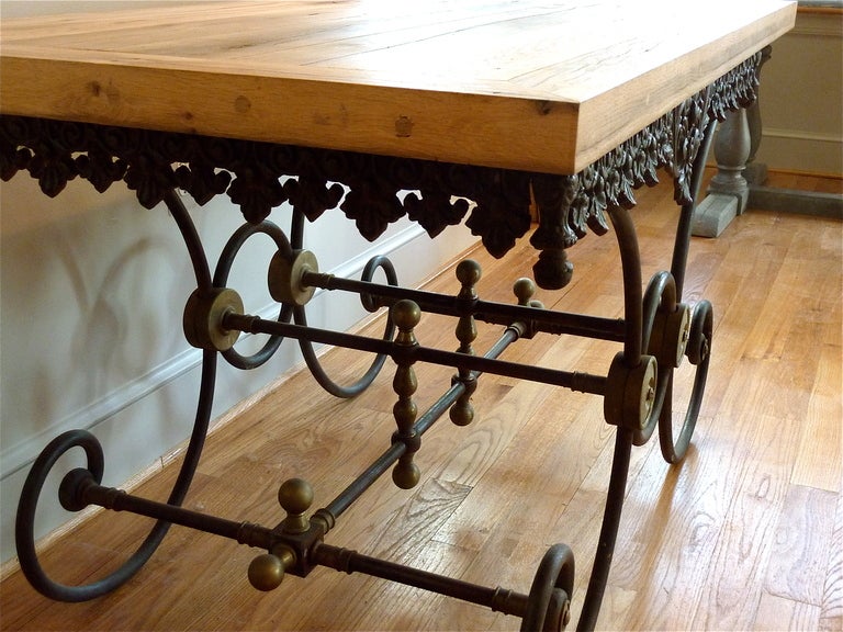 19th Century French Provincial Cast Iron Butcher’s Table .  In Excellent Condition In Middleburg, VA