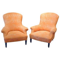 Antique Pair of French Napoleon III Period Armchairs.
