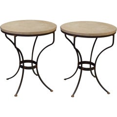 Retro A Pair of French Provincial Bistro Tables.