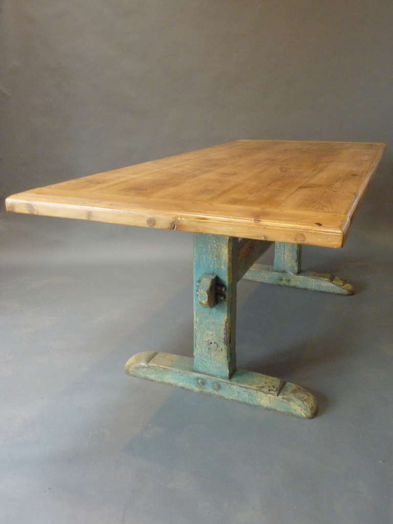Pine 19th Century Scandinavian Painted Trestle Table