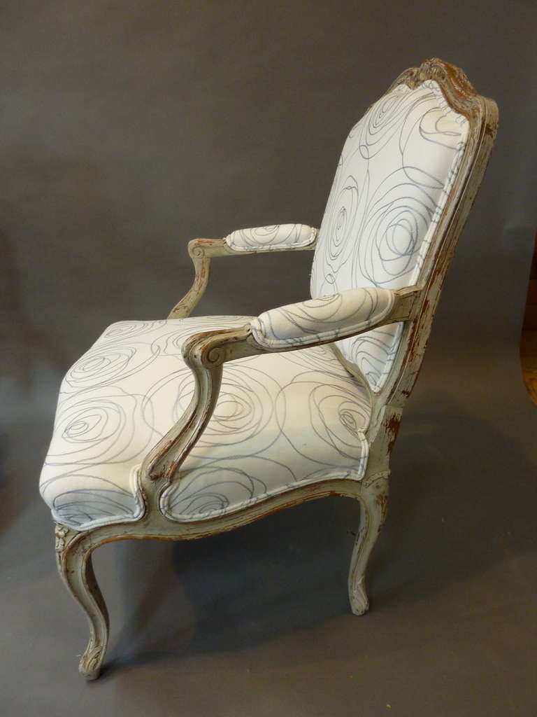 Pair of Louis XV Style French Provincial Armchairs 2