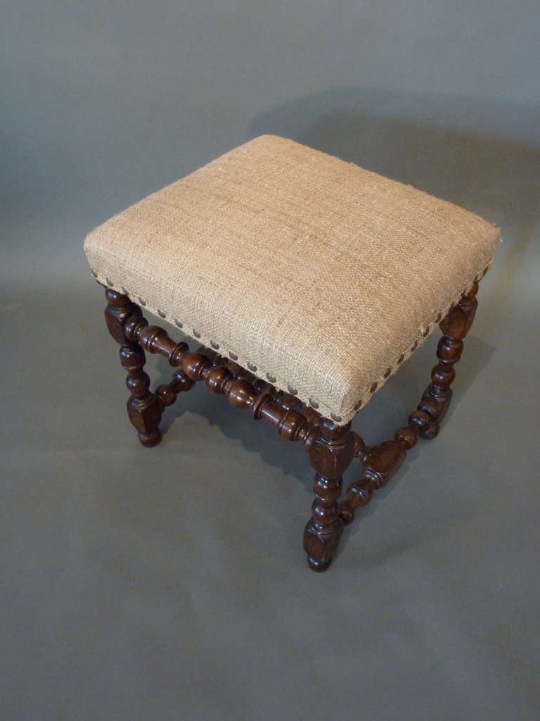 Walnut Louis XIII Period 17th Century French Provincial Stool.