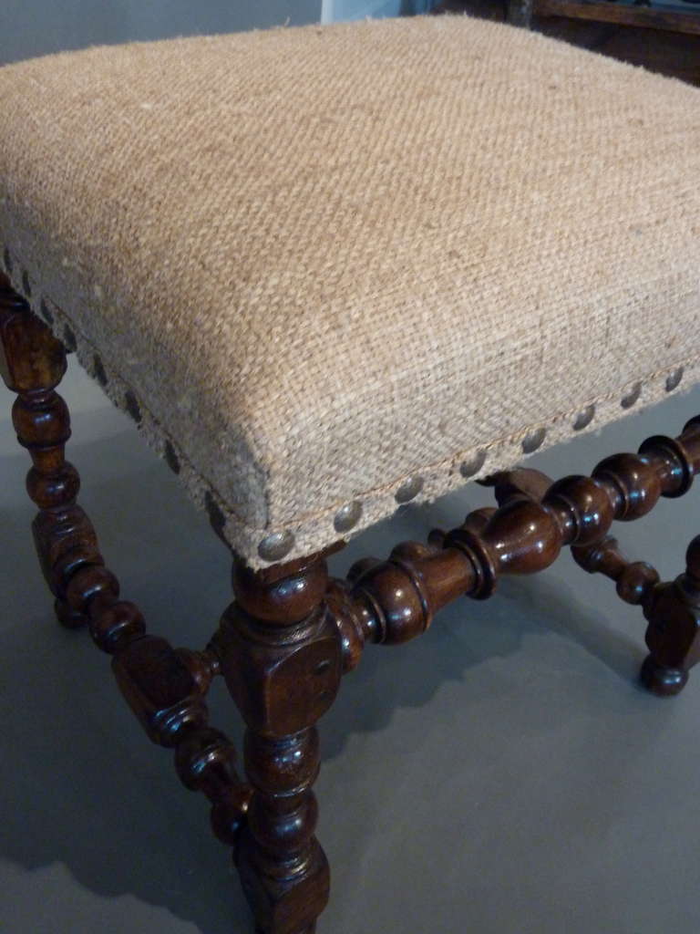 18th Century and Earlier Louis XIII Period 17th Century French Provincial Stool.