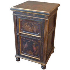 Antique Mid 19th Century Louis-Philippe Black Lacquered Cabinet
