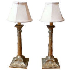 A Fine Pair of English Candle Lamps