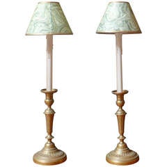 Pair of 19th Century French Provincial Candle Lamps