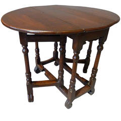 Antique A Small Charles II Period 17th Century Gateleg Table.