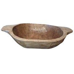 19th Century Carved Italian Wooden Bowl