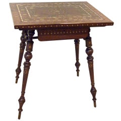 19th Century Syrian Inlaid Sewing Table. 