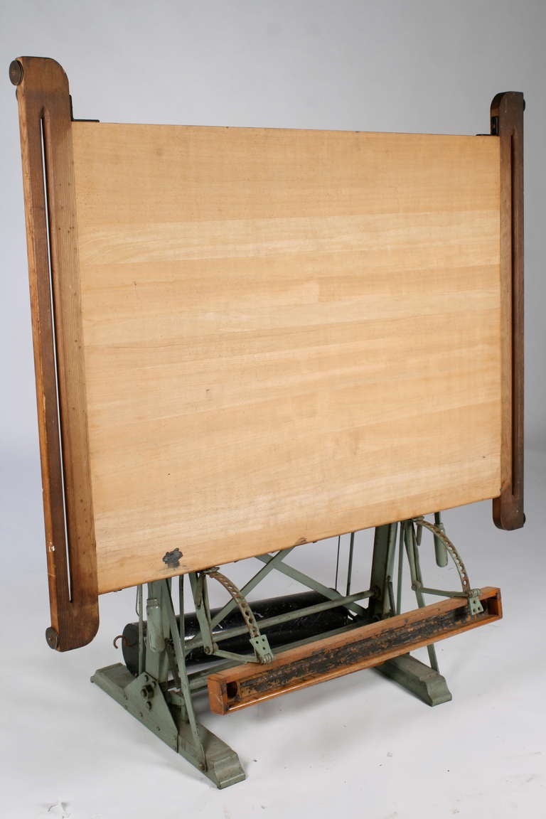 Belgian A Belgium Industrial Mechanical Architect’s Drafting Table