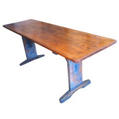 Rare 19th Century Ships Galley Trestle Table
