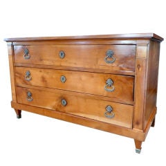 19th Century Directoire French Provincial Pearwood Commode