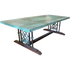 Tuscan Styled Copper Trestle table.