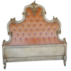 Vintage French Baroque Headboard with Bedframe