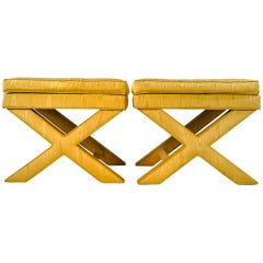 Pair of Silk X-Stools