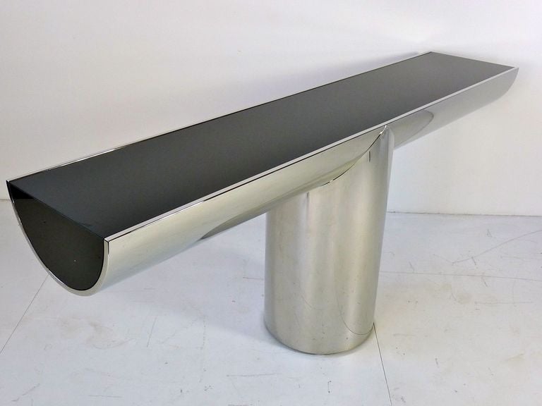 American Polished Stainless Steel Console Table