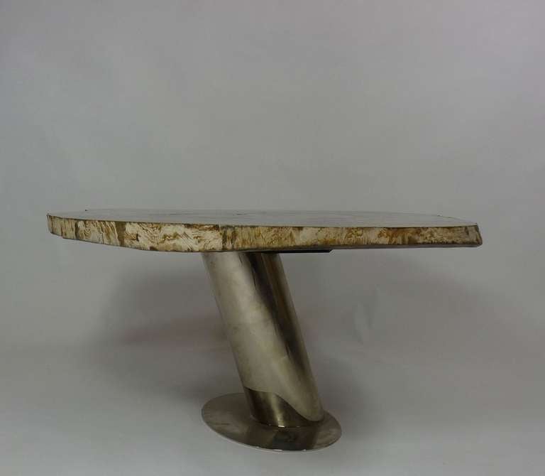 American Rare Karl Springer Petrified Wood Coffee Table