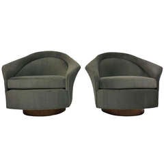 Pair of Swivel Lounge Chairs by Adrian Pearsall