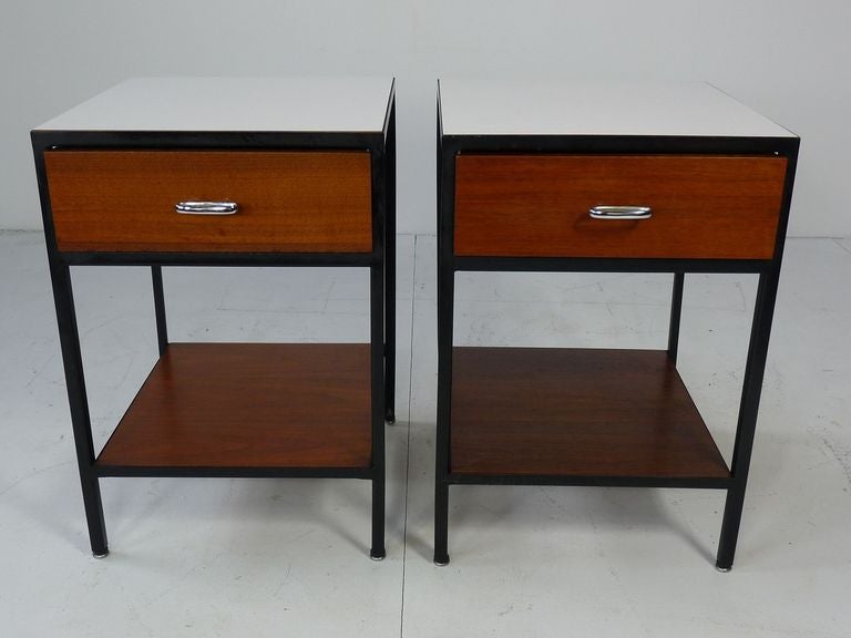 American George Nelson Steel Frame Nightstands