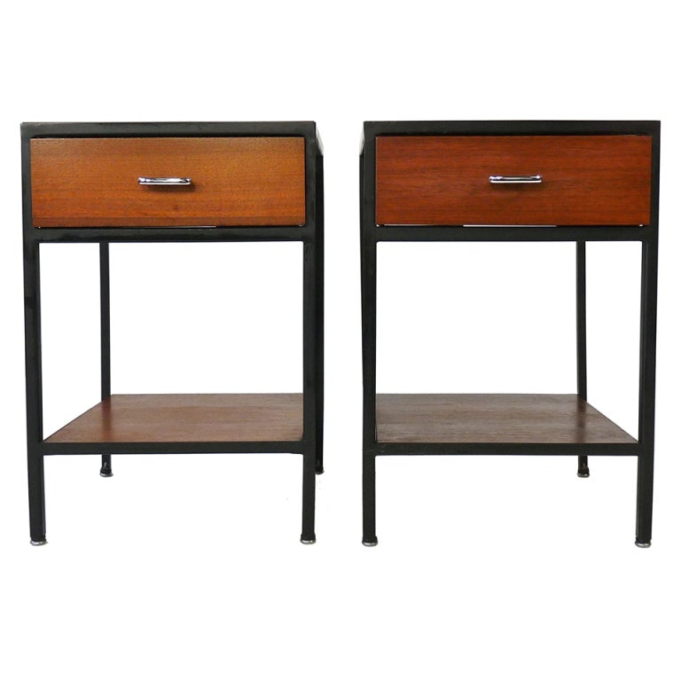 Nelson Steel Frame Nightstands at 1stdibs