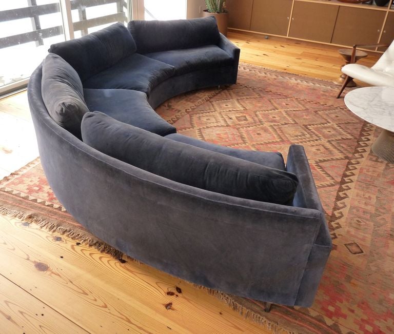 American Milo Baughman Curved Sofa