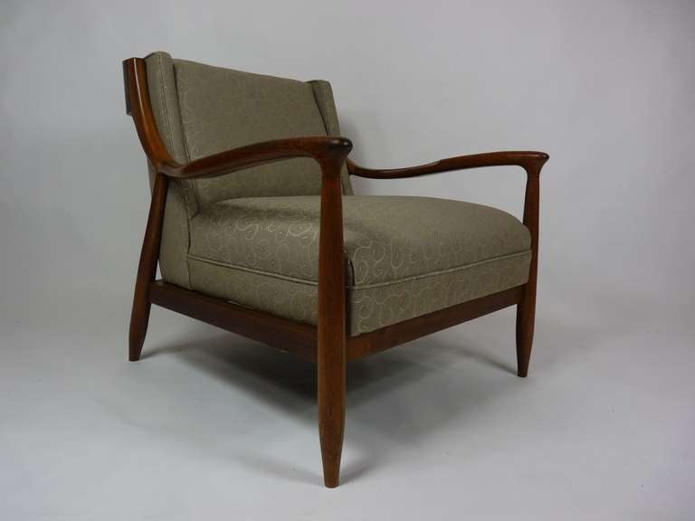 Walnut Sculptural Craft Lounge Chairs