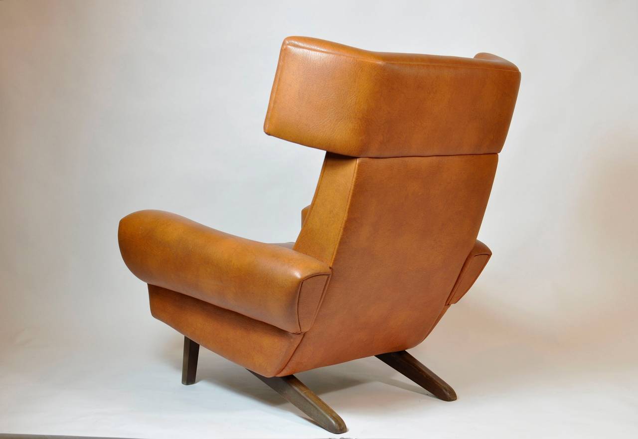 Large-scale 1970s Danish lounge chair.