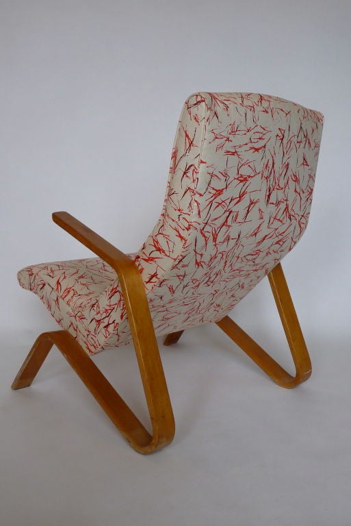 Eero Saarinen for Knoll Grasshopper with rare new vintage Knoll fabric.