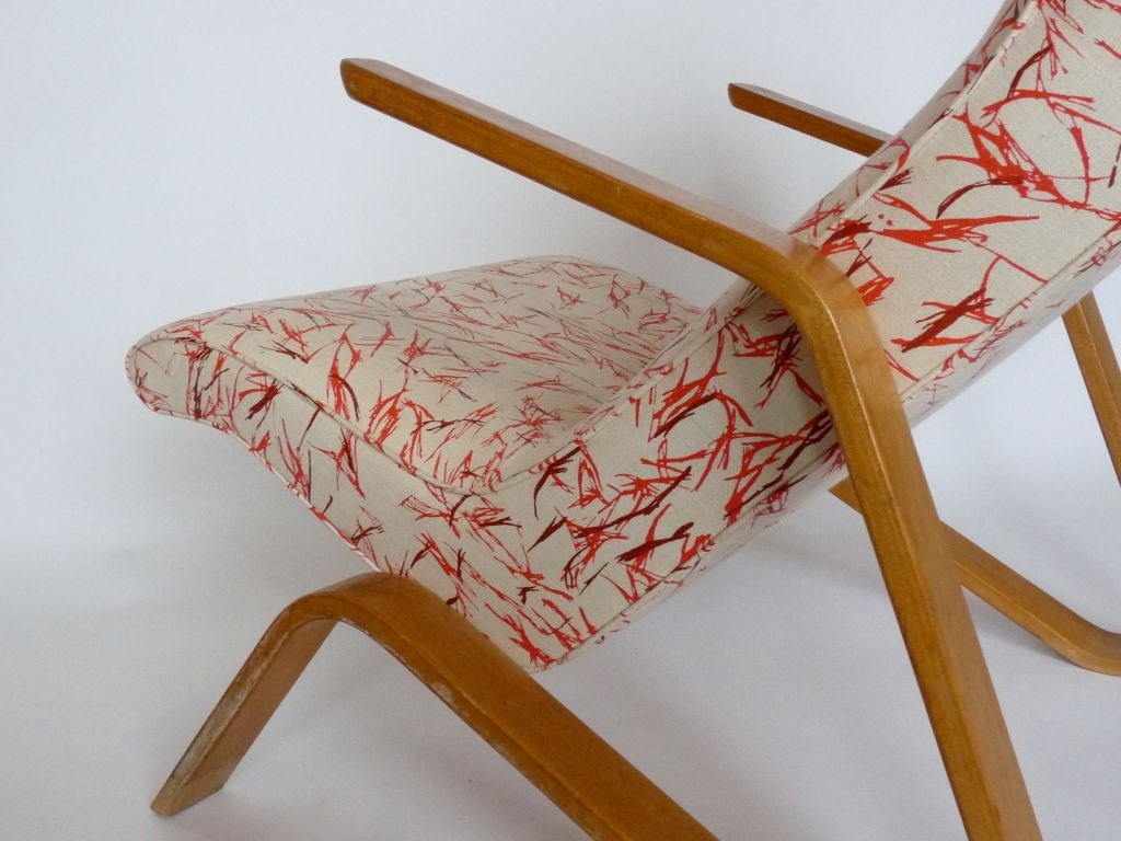 American Eero Saarinen Grasshopper Chair with Vintage Knoll Fabric For Sale