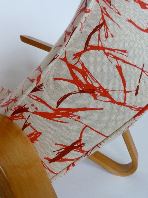 Mid-20th Century Eero Saarinen Grasshopper Chair with Vintage Knoll Fabric For Sale