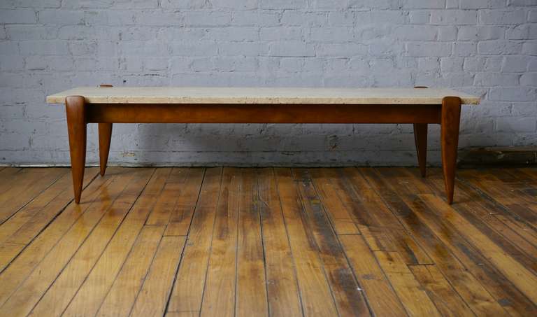 Gio Ponti Travertine Coffee Table For Singer And Sons