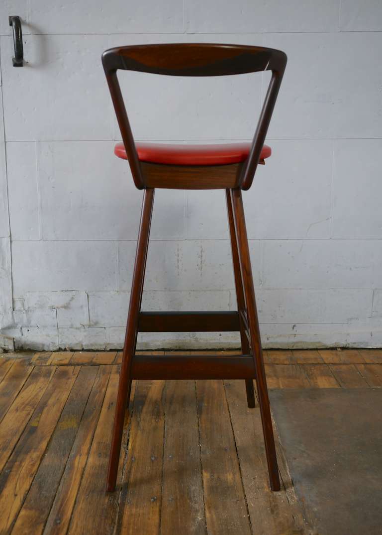 Set of Three Rosewood Bar Stools by Rosengren Hansen at 1stDibs
